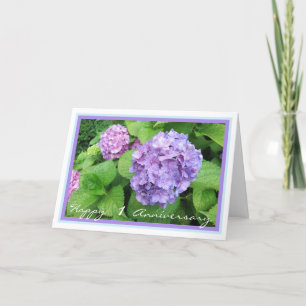 önskemål Hydrangeas-Eleganten Bröllop 1:a årsdagen Kort