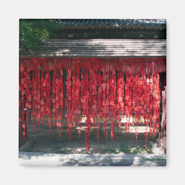 Önskemål i ett fucius-tempel - Yunnan, China Magnet (Framsidan)