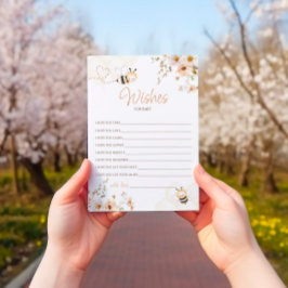 Önskemål-kort för blommigt Honungsbin Babyskal Inbjudningar