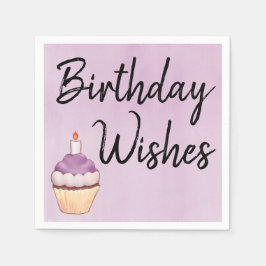 Önskemål Lila Cupcoa Watercolor Pappersservett