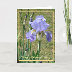 önskemål Lila Iris Elegant 1:a Bröllop-årsdagen Kort