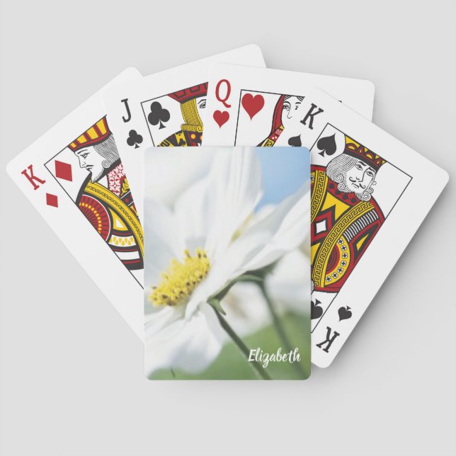 Önskemål med vit Daisy Personlig Casinokort (Baksidan)