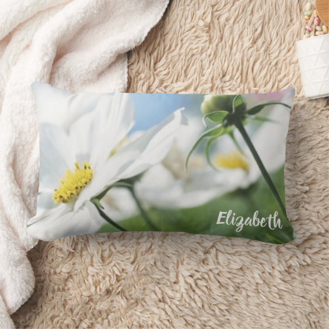 Önskemål med vit Daisy Personlig Lumbarkudde (Filt)