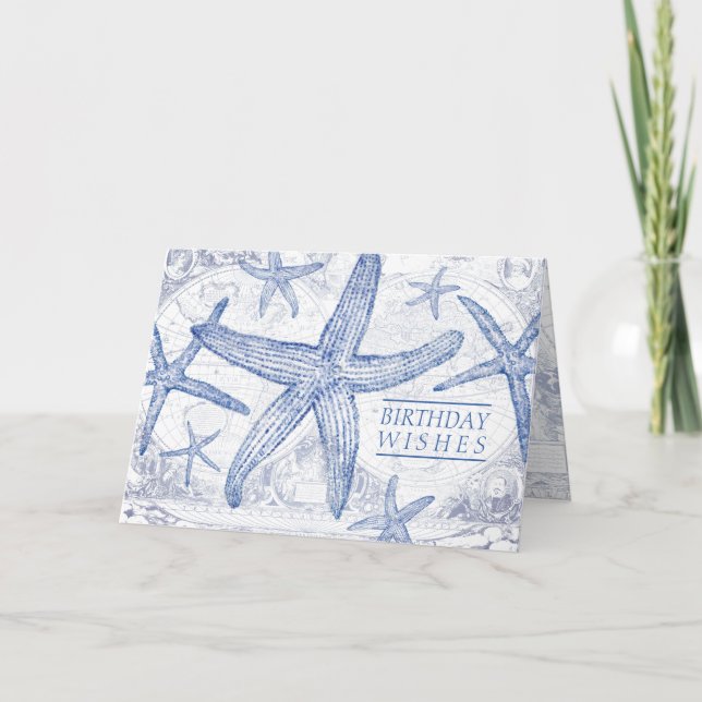 Önskemål Nautical Starfish Kort (Framsida)