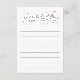 Önskemål och Advice Star Baby Shower-spelkort Rådkort