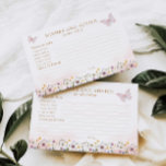Önskemål och handledarminikort för babylift vykort<br><div class="desc">Denna vackra fjärilshögda babystötfångare "Önskemål och råd Baby kort" kommer att vara en viktig fråga att värna om i flera år. Matchande objekt i vår Elegant Butterfly Girl Baby Shower - Cava Party Design.</div>