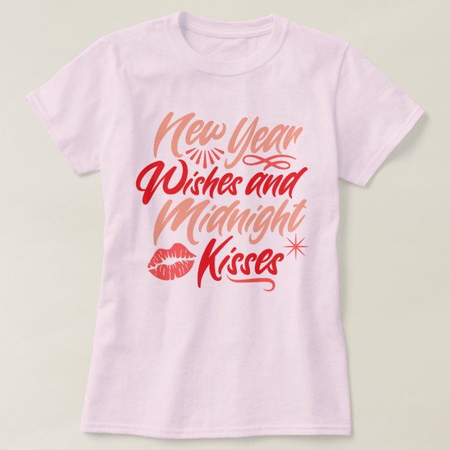 önskemål och midnight kisses party t shirt (Design framsida)