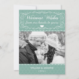 Önskemål Quatrefoil Teal jul - platta kort