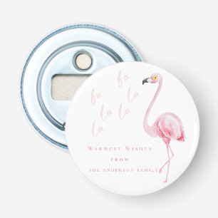 Önskemål Rosa Watercolor Flamingo Fa La La La Flasköppnare