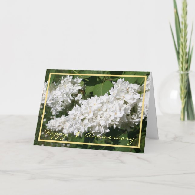 önskemål White Lilac-Eleganten på årsdagen Bröllop Kort (Framsida)