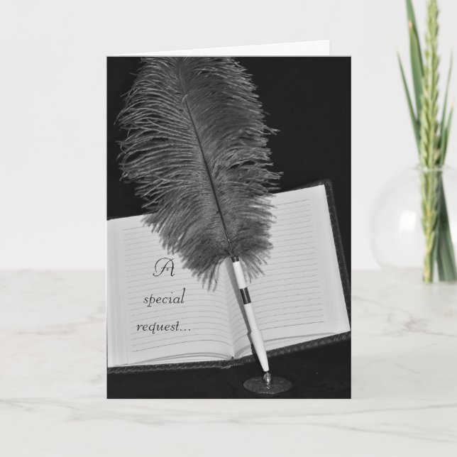 Önskemålskort för gästbokstjänsteman inbjudan (Framsida)