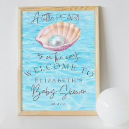 Önskemöte för Seashell Baby Shower Poster