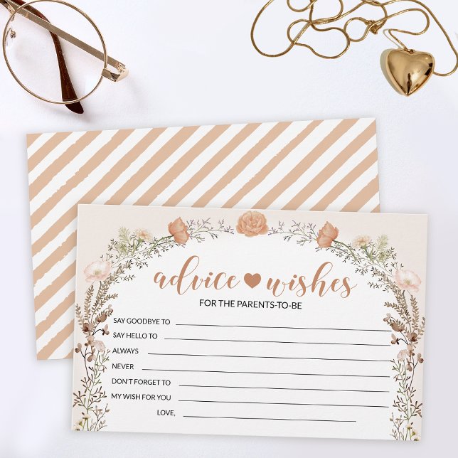 Önskkort för jakt- och blomsterbabyduschråd brevpapper (Skapare uppladdad)