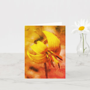 Önsklilja och Friend Blommigt Art Note Card Kort