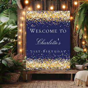 Önskning av havets blå guld glitter poster