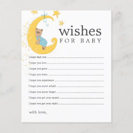 Önskningar för Baby Bear Baby Shower Rådkort