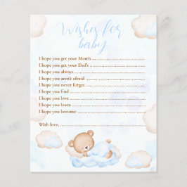 Önskningar För Baby Bear Blå Baby Shower Lek