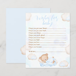 Önskningar För Baby Bear Blå Baby Shower Lek