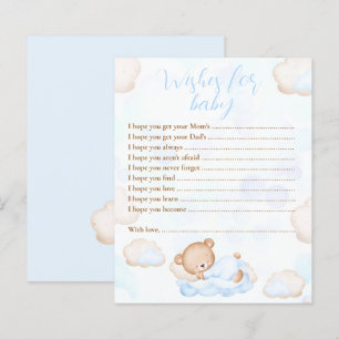 Önskningar För Baby Bear Blå Baby Shower Lek