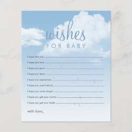 Önskningar för Baby Clouds Baby Shower Rådkort