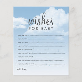 Önskningar för Baby Clouds Baby Shower Rådkort