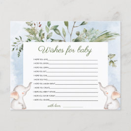Önskningar för baby elefant Blå baby shower spel