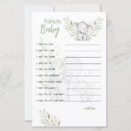 Önskningar för Baby Elephant Eucalypt Baby Shower-