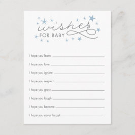 Önskningar för Baby Star Baby Shower Spelkort Blå