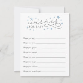 Önskningar för Baby Star Baby Shower Spelkort Blå