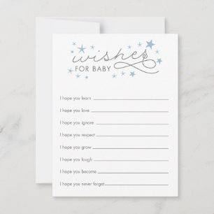 Önskningar för Baby Star Baby Shower Spelkort Blå