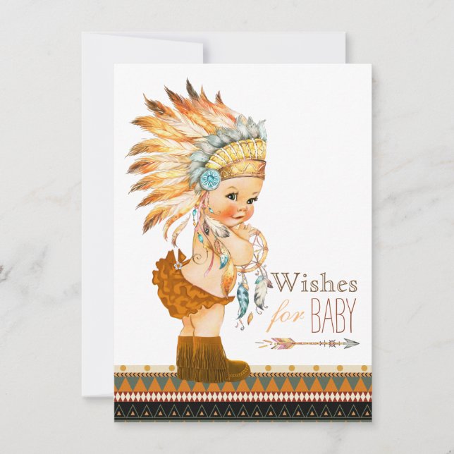 Önskningar för Baby Wild och Fri Baby Shower Inbjudningar (Framsida)