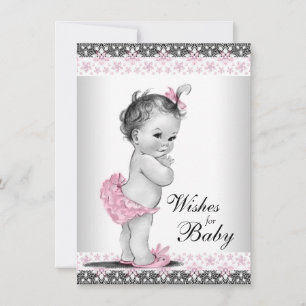 Önskningar för Babykort Baby Flickas Babyshower Rådkort