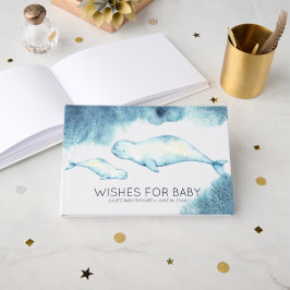 Önskningar för bebis | Baby Beluga Baby Shower-inb Gästböcker