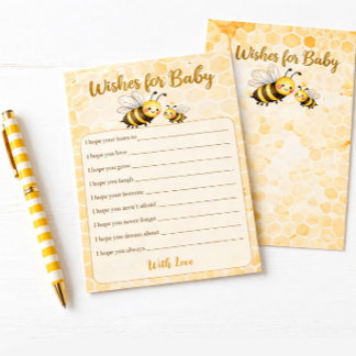 Önskningar för bebis - Baby Shower Aktivitetsspel Brevpapper