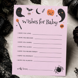 Önskningar för bebis Halloween Baby Shower Spelkor Inbjudningar