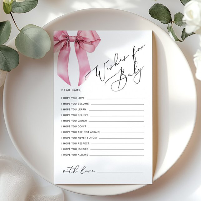 Önskningar för bebis Rosa Båge Bebis-barnkalas-kor (Skapare uppladdad)