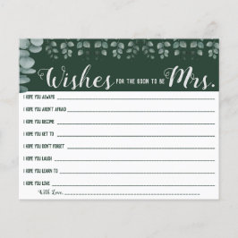 Önskningar för Bröllopsfesten för snart fru-kort Flygblad