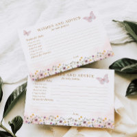 Önskningar och Råd Fjärils Baby Shower Kort