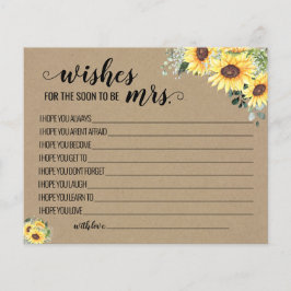 Önskningar till Mrs Greenery Sunflowers-kort Flygblad