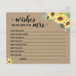 Önskningar till Mrs Greenery Sunflowers-kort Flygblad