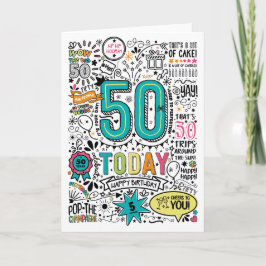 Önskningskort för 50-årsdag att skriva ut inbjudan