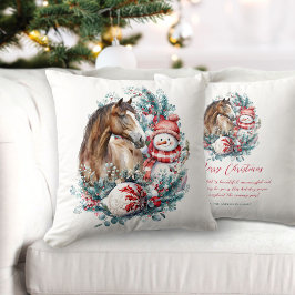 Önskoffert för Horse snögubbe jul Kudde