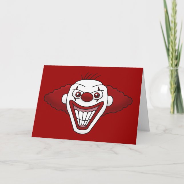 Ont clownhälsningkort kort (Framsida)