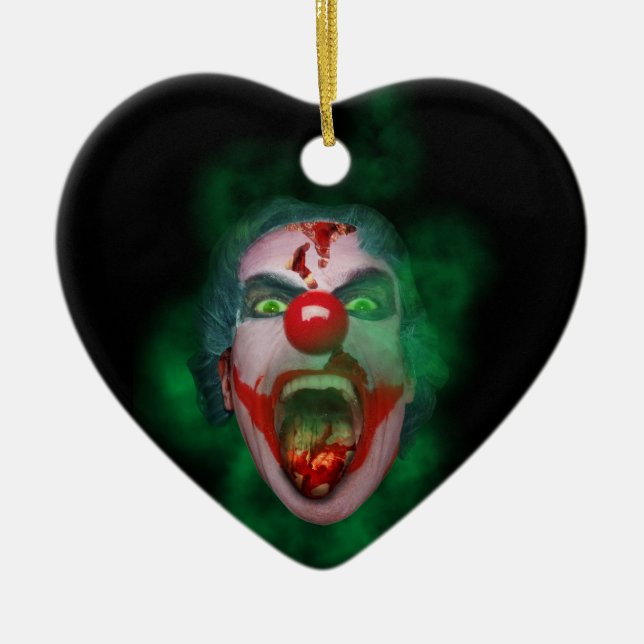 Ont Jokerclownansikte Julgransprydnad Keramik (Framsidan)