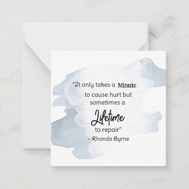 *~ Ont Pain Slate Blue Quote AP62 Note Card Anteckningskort (Framsida)