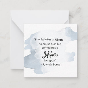 *~ Ont Pain Slate Blue Quote AP62 Note Card Anteckningskort