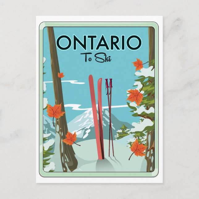 Ontario att åka skidor vykort (Framsida)