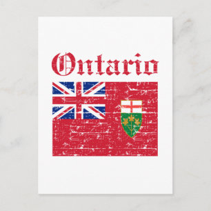Ontario Canada Flagga Design Vykort