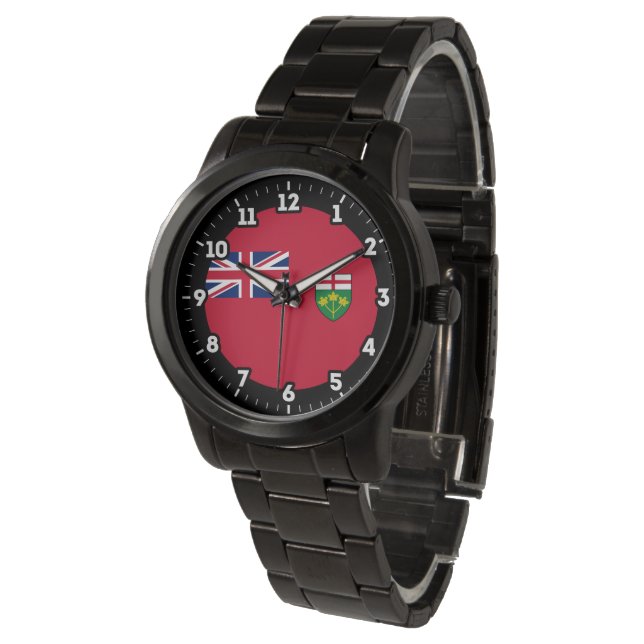 Ontario Flagga Graphic Dial Armbandsur (Vinklad)