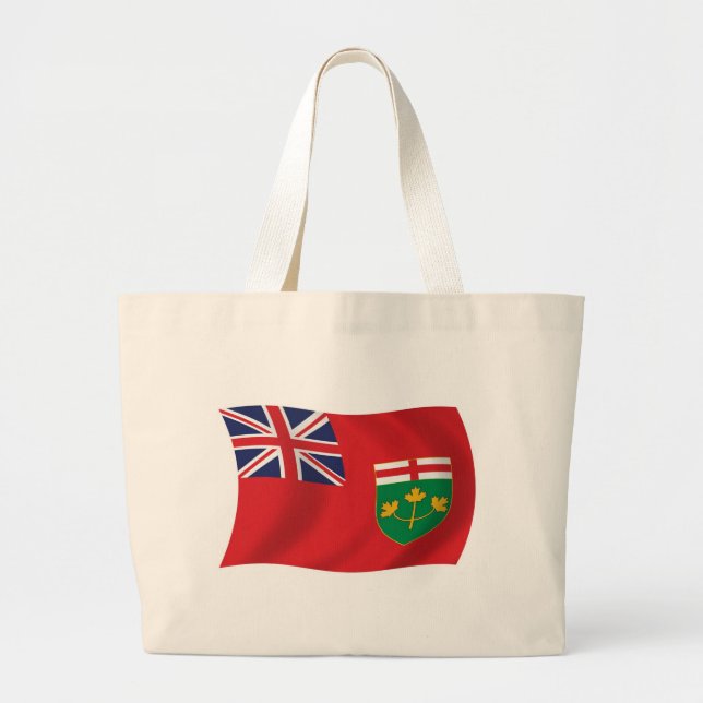 Ontario Flagga Handväskor Jumbo Tygkasse (Framsidan)